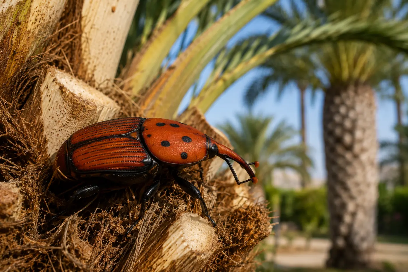 Picudo rojo (Rhynchophorus ferrugineus) en palmeras
